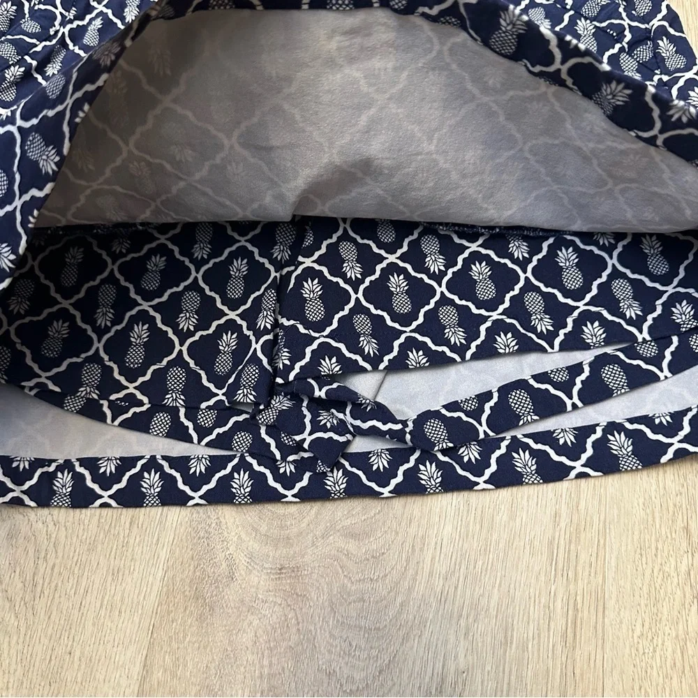 Crown & Ivy Blue and White Mini Pencil Skirt Casual Resort Wear
